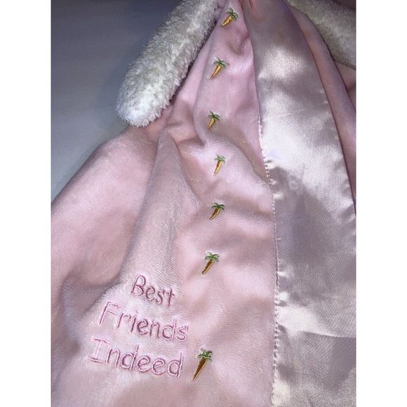 Bunnies by the Bay Rabbit Baby Satin Security Blanket Lovey Best Friends Pink - Picture 3 of 8